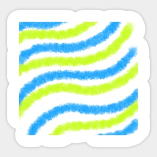 Blue green watercolor stripes art Sticker